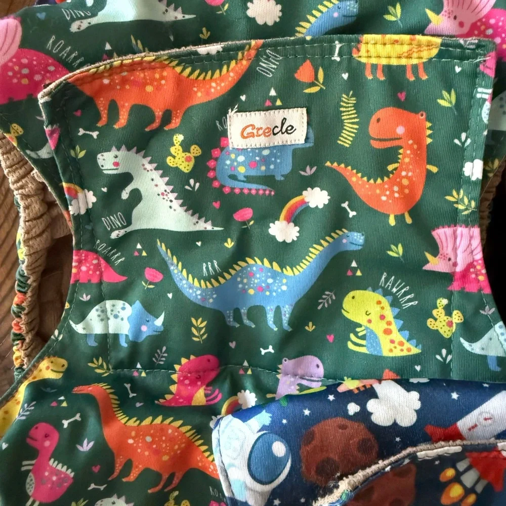 Space & Monster Print Cloth Diapers for Large Dogs